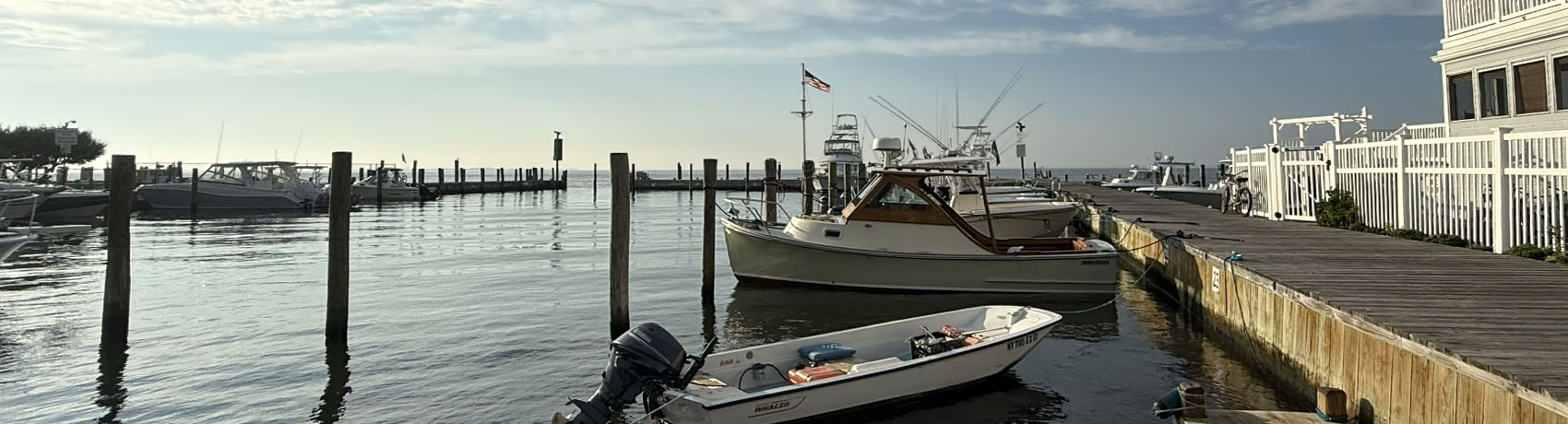 Boats in the marina Kismet Fire Island