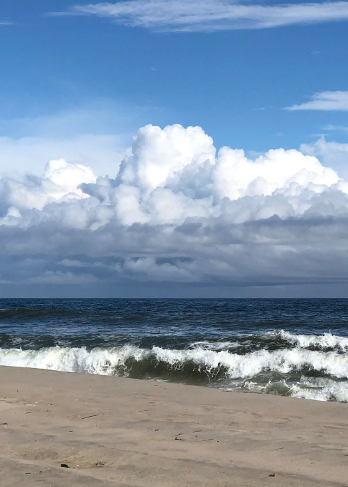 Fluffy Clouds Over Fire Island Ocean