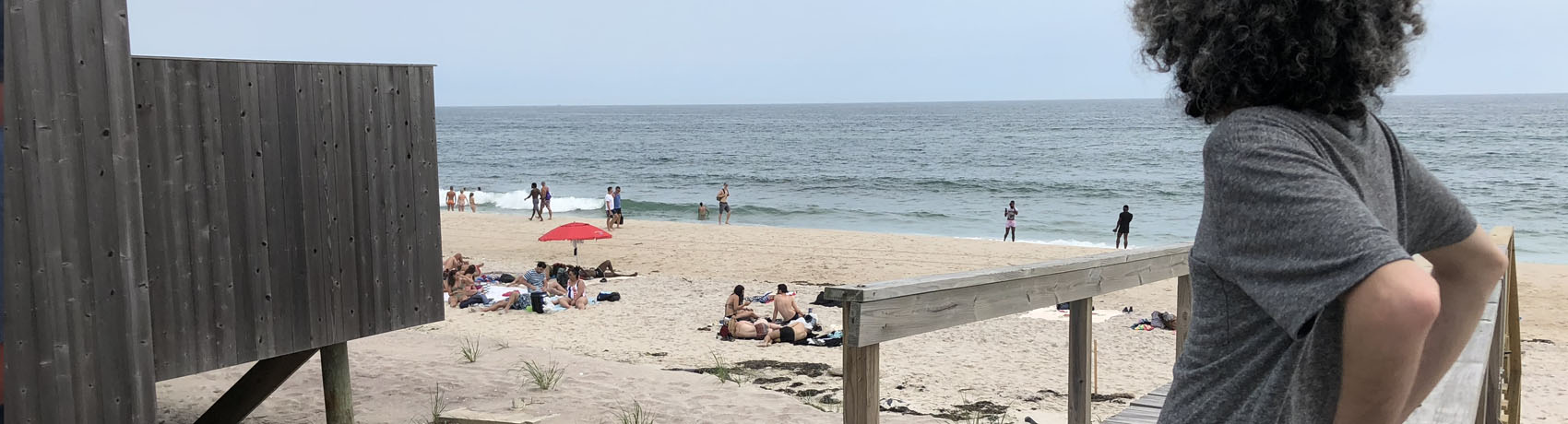 Man Looking at Beach in FI PInes