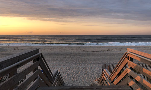 Orange Light on the Railings Saltaire Fire Island